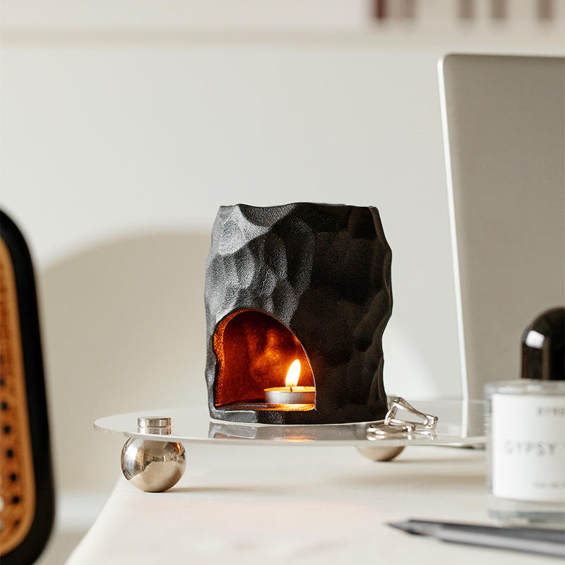 Nordic Style Ceramic Essential Oil Furnace Fireless Household Aromatherapy Cup with Creative Empty Candle for Fall Season