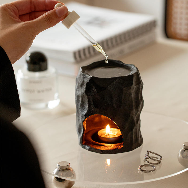 Nordic Style Ceramic Essential Oil Furnace Fireless Household Aromatherapy Cup with Creative Empty Candle for Fall Season
