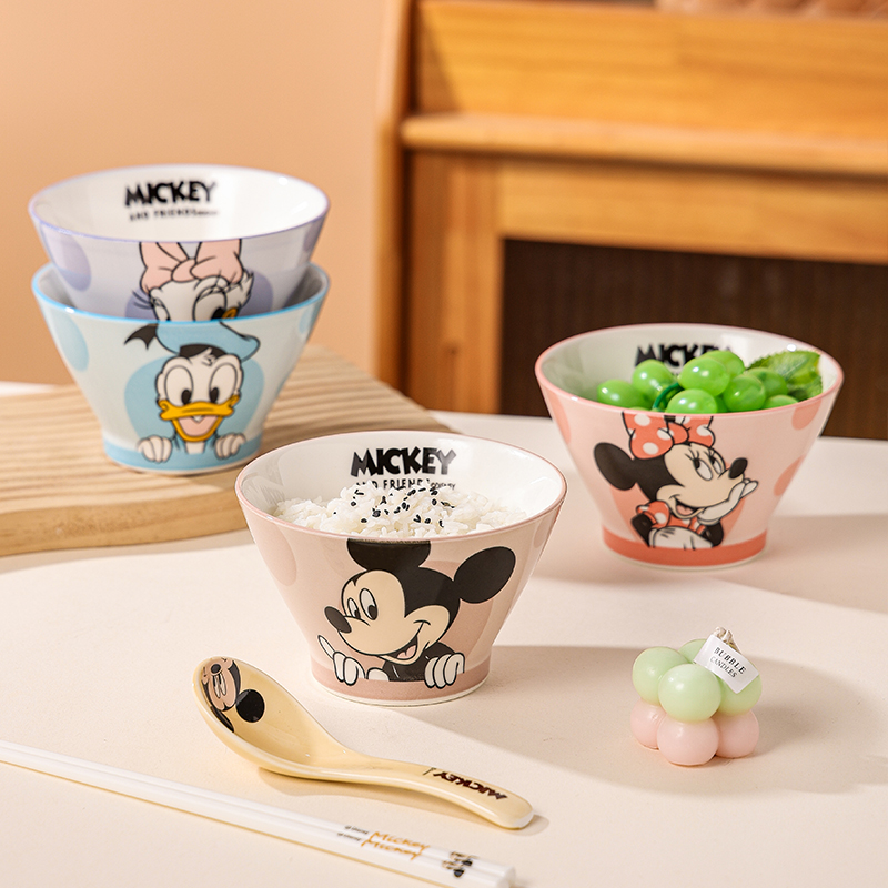 Disney Mickey new hats Bowl Underglaze Tableware Especially Good Looking Rice Bowl Tall Ceramic Bowls Cute