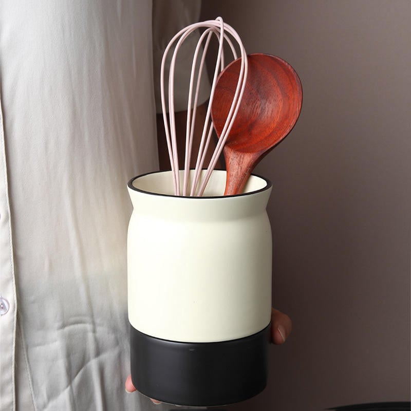 Ceramic Utensil Holder Nordic Cutlery Holder Utensil Storage Organizer Ceramic Kitchen Utensil Container for Kitchen