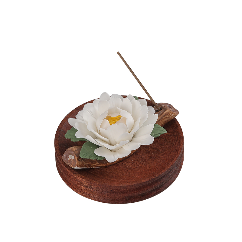 Creative Aromatherapy Ceramic Hand Pinched Peony Flower Thread Incense Holder Handmade Porcelain Flower Living Room Tea Room Desktop Decorative Flower Ornament
