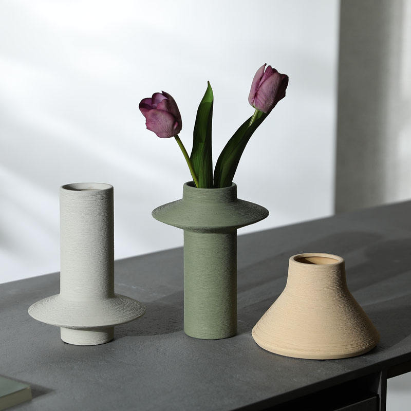 Modern Brushed Colorful Ceramic Vase Simple Home Decorations Living Room TV Cabinet Pieces Vase Ornaments