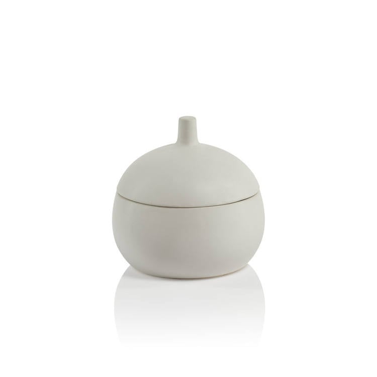 Minimalism Nordic Luxury Home Decor Unique Pumpkin Shaped Empty Candle Vessels Bowl Ceramic Matte White Candle Jars with Lids