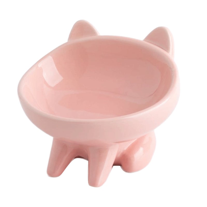 Factory Direct Sale Ceramic Pet Cat Bowl Oblique Mouth Cat Food Bowl Protect Cervical Spine Ceramic Pet Bowl