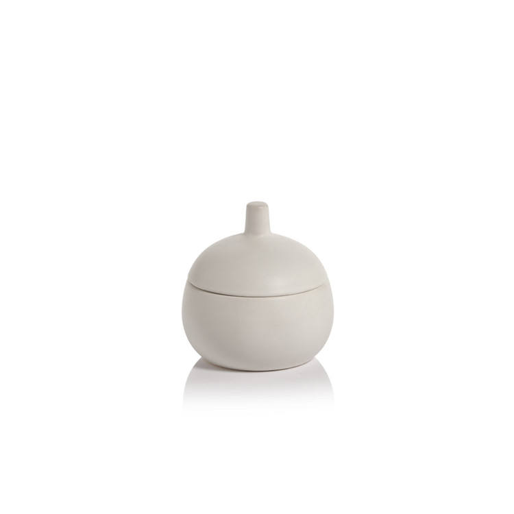 Minimalism Nordic Luxury Home Decor Unique Pumpkin Shaped Empty Candle Vessels Bowl Ceramic Matte White Candle Jars with Lids