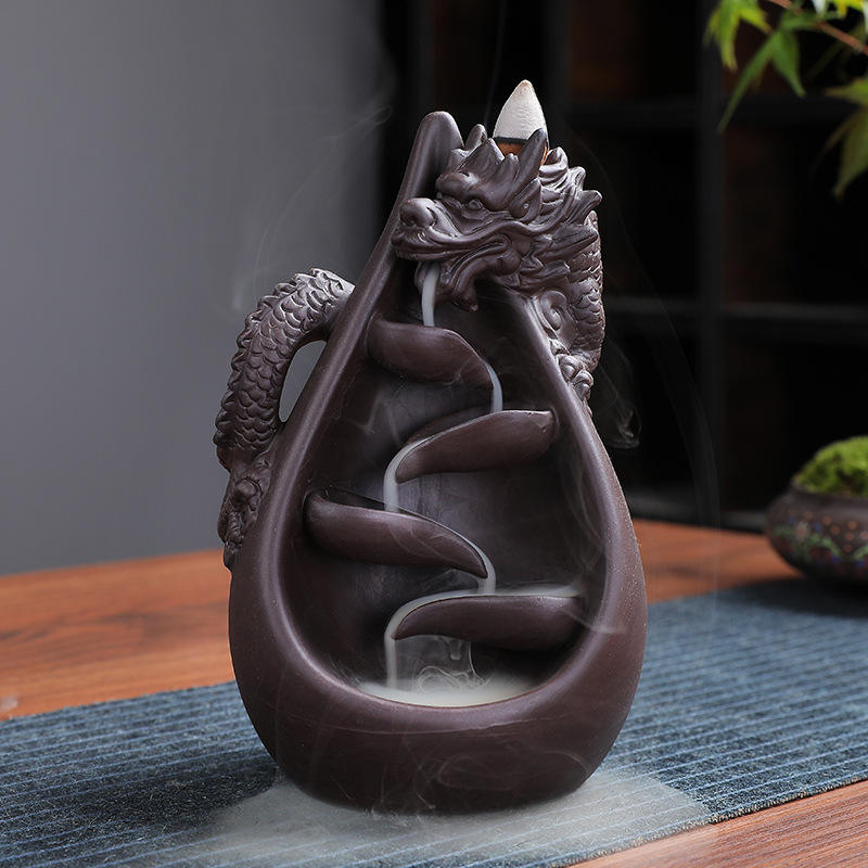 Hotsell Gift Censer Backflow Incense Burner Waterfall Fountain Ceramic Holder Gift Cones Incense Home Decor Craft