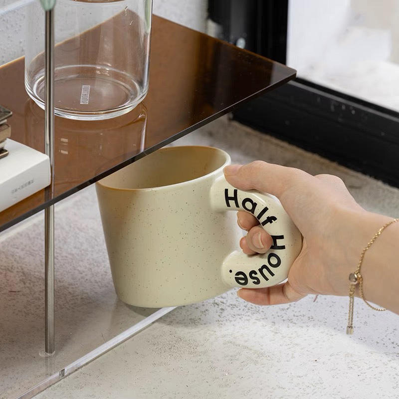 Custom Large Handle Ceramic Cup Coffee Cup Available for Office Family Gatherings