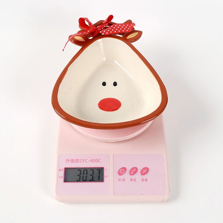 Good Quality Christmas Decoration Christmas Ceramic Elk Dinner Basin for Christmas Home Decoration