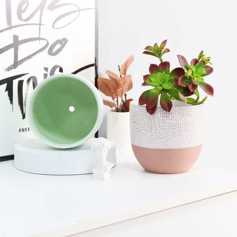 Modern Vintage Korean Terracota Planters Natural Cement Clay Succulent Pots for Garden Outdoor Kit