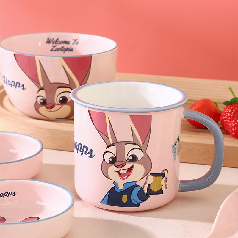 Disney Zootopia Cup Rabbit Officer Judy Ceramic Mug Fox Nick Couple Pair Cup