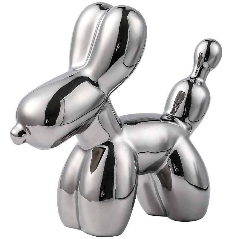 Home Decor Ceramic Crafts Nordic Light Luxury Creative Electroplating Balloon Dog Decoration Advanced Sense Home Accessories