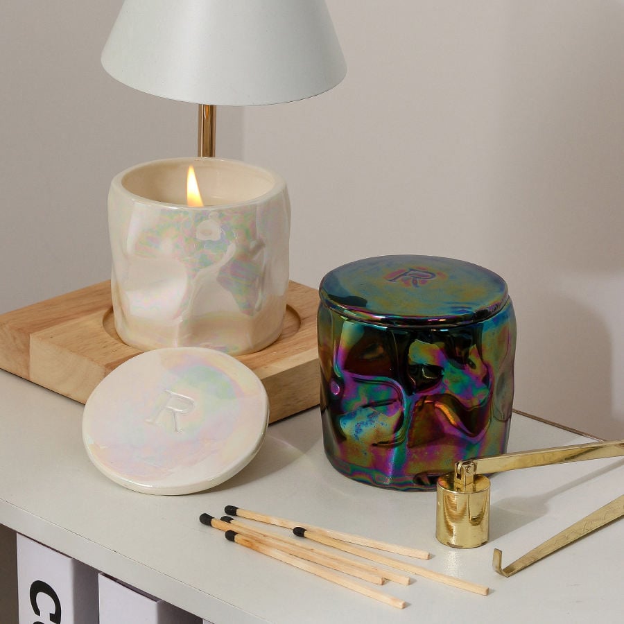 Vas de porcellana de velles modern nordic de luxiós disseny creatiu en bloc únic amb acabat perla brillant amb tapader