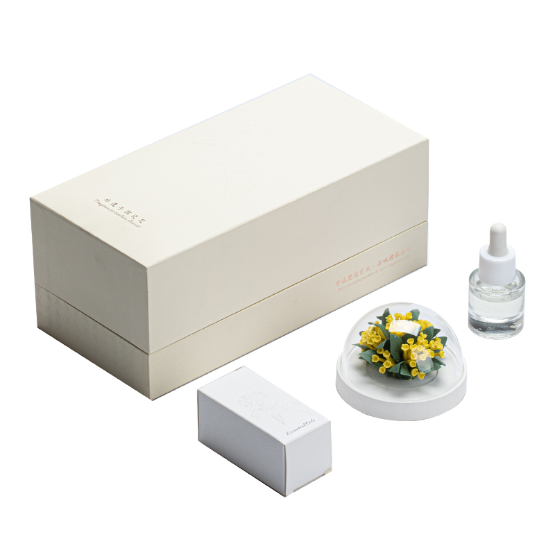 Dehua-Weißporzellan, Handgeformt, Nicht-Erbe-Porzellanblume als Geschenk für Mädchen, Wohnzimmer-Begleitgeschenk, flammenloser Aromadiffuser-Geschenkset