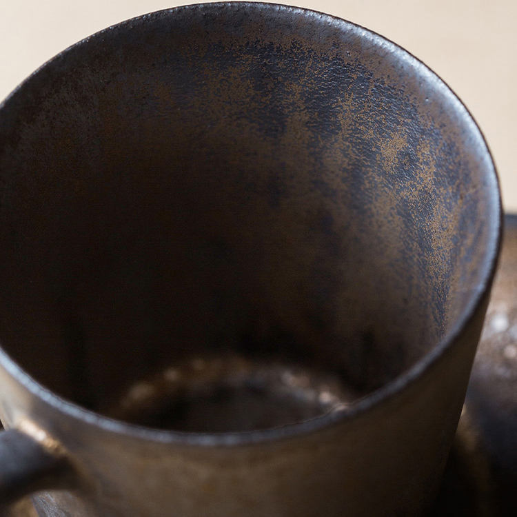 Hot Sale Porcelain Mug Ceramic Cup with Saucer Rustic Color Ceramic Coffee Mug Home Office Use