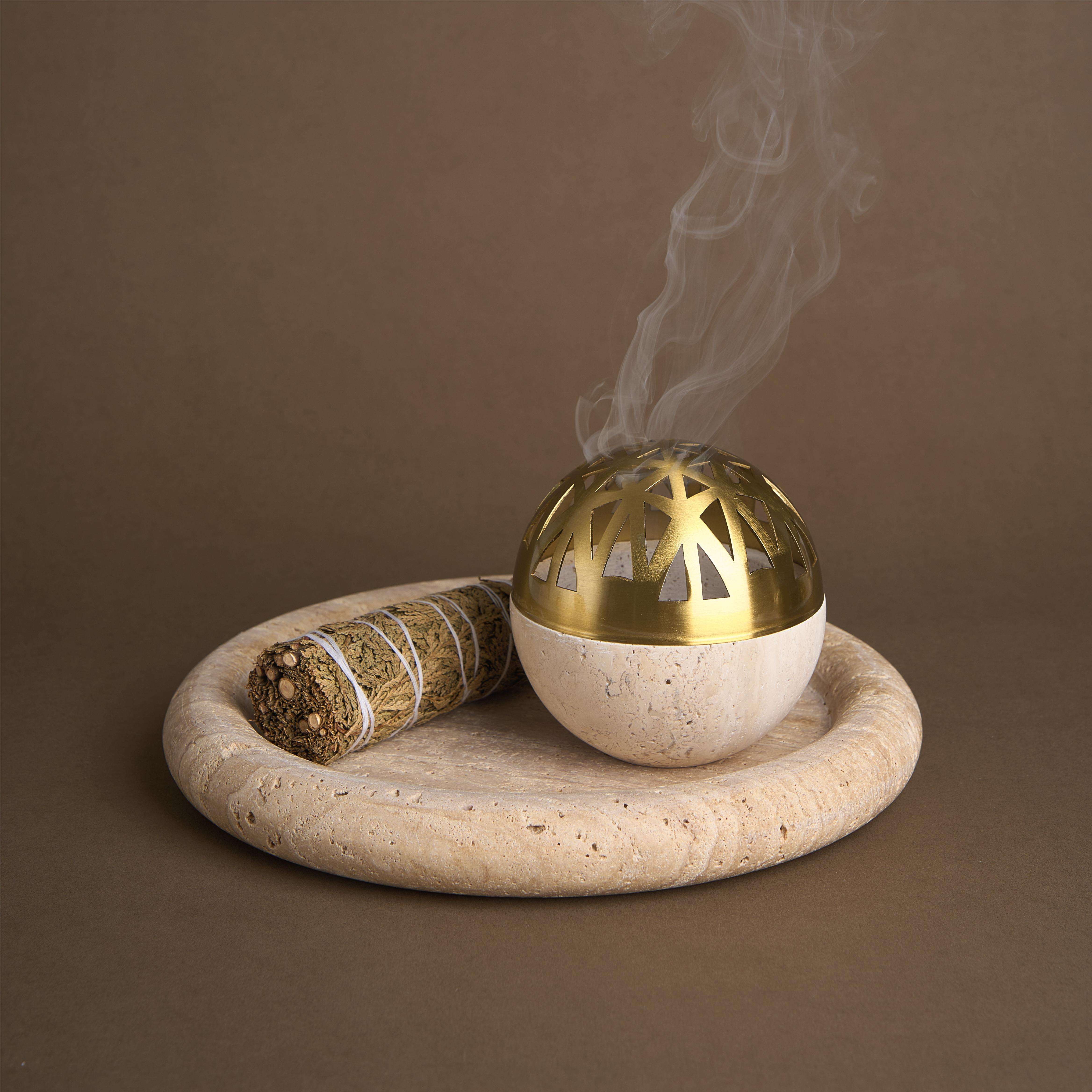 Ceramic incense burner Bakhoor for Wedding Gift Arabic Incense burner with Tray