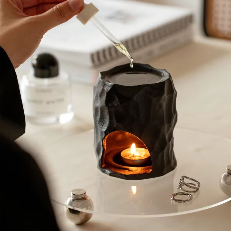 Nordic Style Ceramic Essential Oil Furnace Fireless Household Aromatherapy Cup with Creative Empty Candle for Fall Season