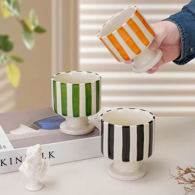 Vasos para Velas Decorativos com Listras para Ornamentação de Casa Presentes para Aniversário Casamento Meditação Ação de Graças Dia dos Namorados