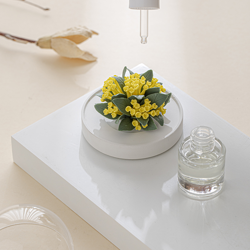 Dehua-Weißporzellan, Handgeformt, Nicht-Erbe-Porzellanblume als Geschenk für Mädchen, Wohnzimmer-Begleitgeschenk, flammenloser Aromadiffuser-Geschenkset