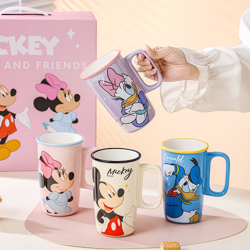 Disney Mickey Cup Creative Mug Set Cute Ceramic Cup High-value Office Mug Large Capacity