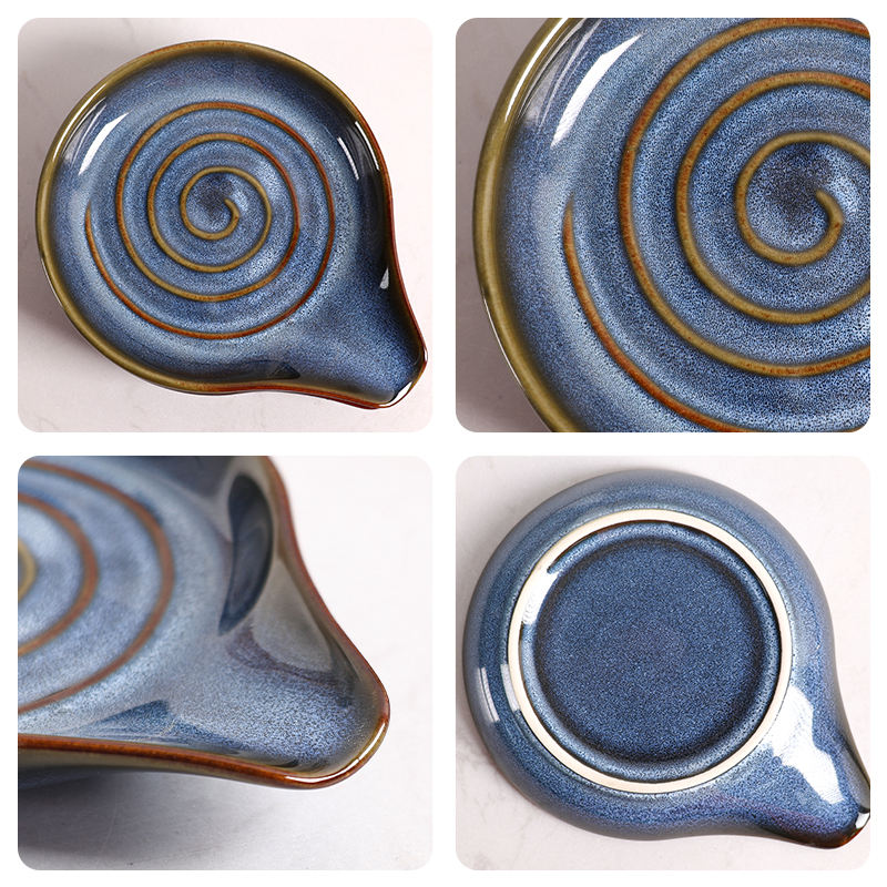 Ceramics Modern Glazed Chopstick and Spoon Rest Holder Factory-Fired Utensil Holder for Kitchen Use