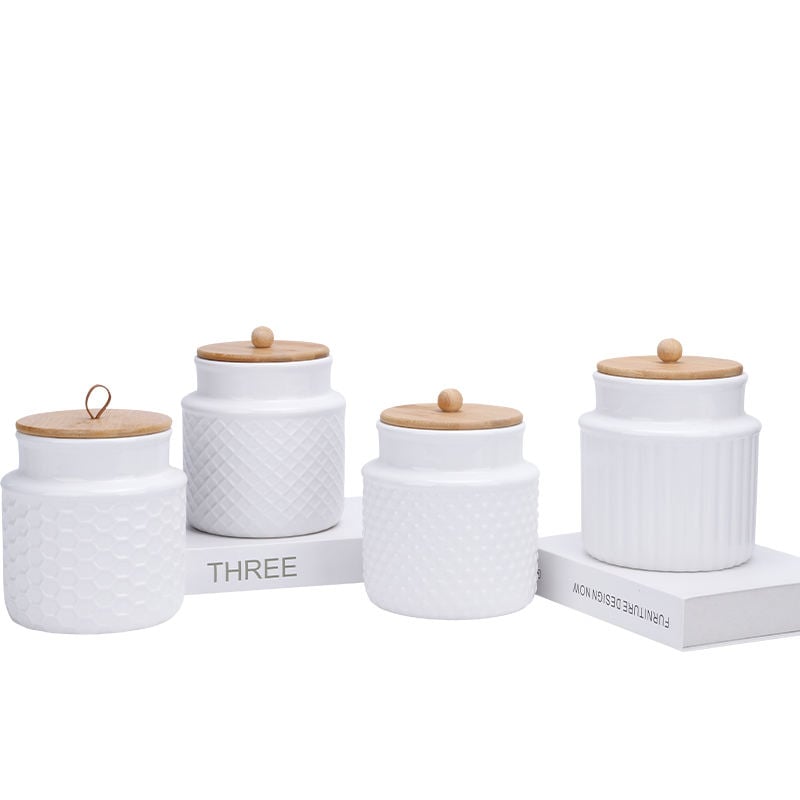 Custom Classic White Tea Jar Storage Jar With Lid Ceramic Sealing Jar for Home Kitchen