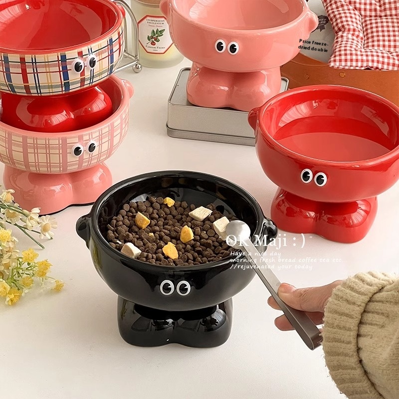 Eco-Friendly Ceramic Bottle-Shaped Pet Bowl Elevated Dog and Cat Food and Water Bowl Specific for Cat Serving