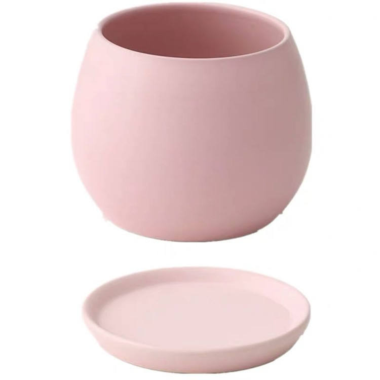 Hot Selling Matte Round Garden Containers Ceramic Plant Pot Small Succulent Planter Pots for Plants Succulent