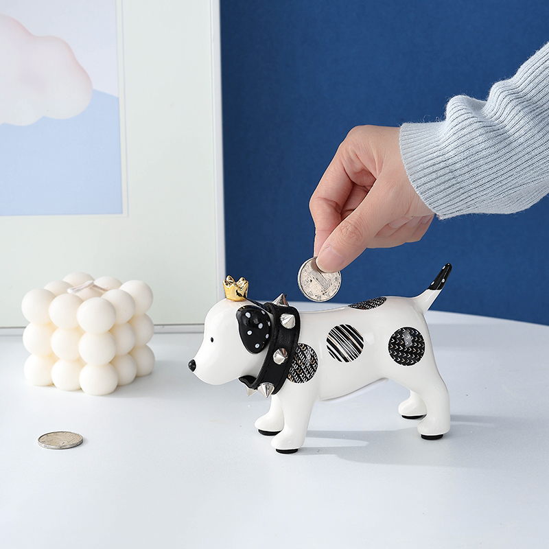 Ceramic Dog Home Decor Ceramic Money Bank  Hand-painted Dog Home Decor Ceramic Dog Living Room Ceramic Decoration