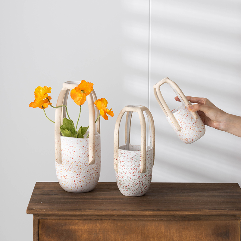 Ceramic Vase Design Niche Living Room Flower Arrangement Flower Vase Simulation Flowers Premium Sense Dining Table Entrance Decoration