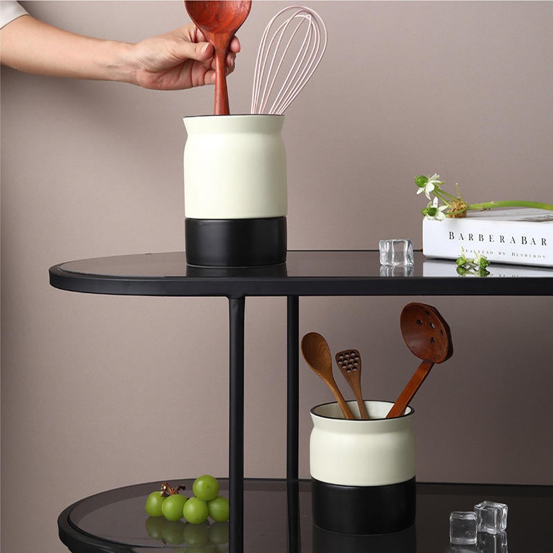 Ceramic Utensil Holder Nordic Cutlery Holder Utensil Storage Organizer Ceramic Kitchen Utensil Container for Kitchen