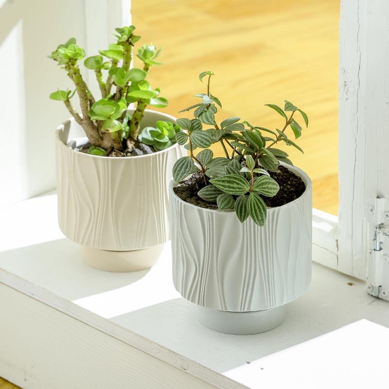 Ceramic Container Porcelain Flowerpot with Dual Use-for Garden or Candle Jar
