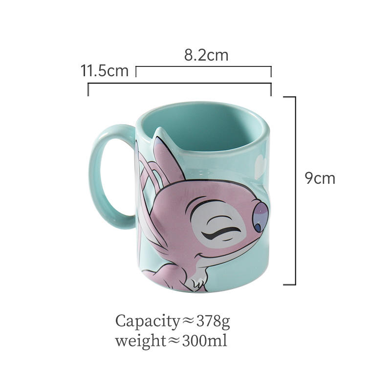 Customized Creative 3D Couple Mug Set Handmade Milk Tea Cute Animal Cups Ceramic Coffee Mugs