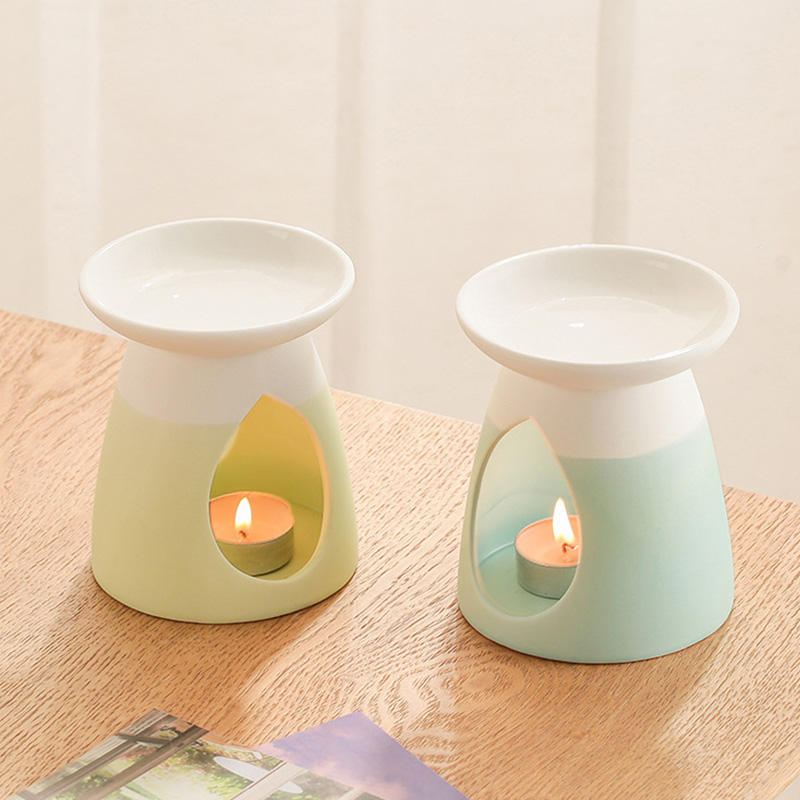 Aromatherapy Scented Diffuser Frosted Ceramic Essential Oil Burner Tea Light Wax Melt Warmer Tealight Candle Holder