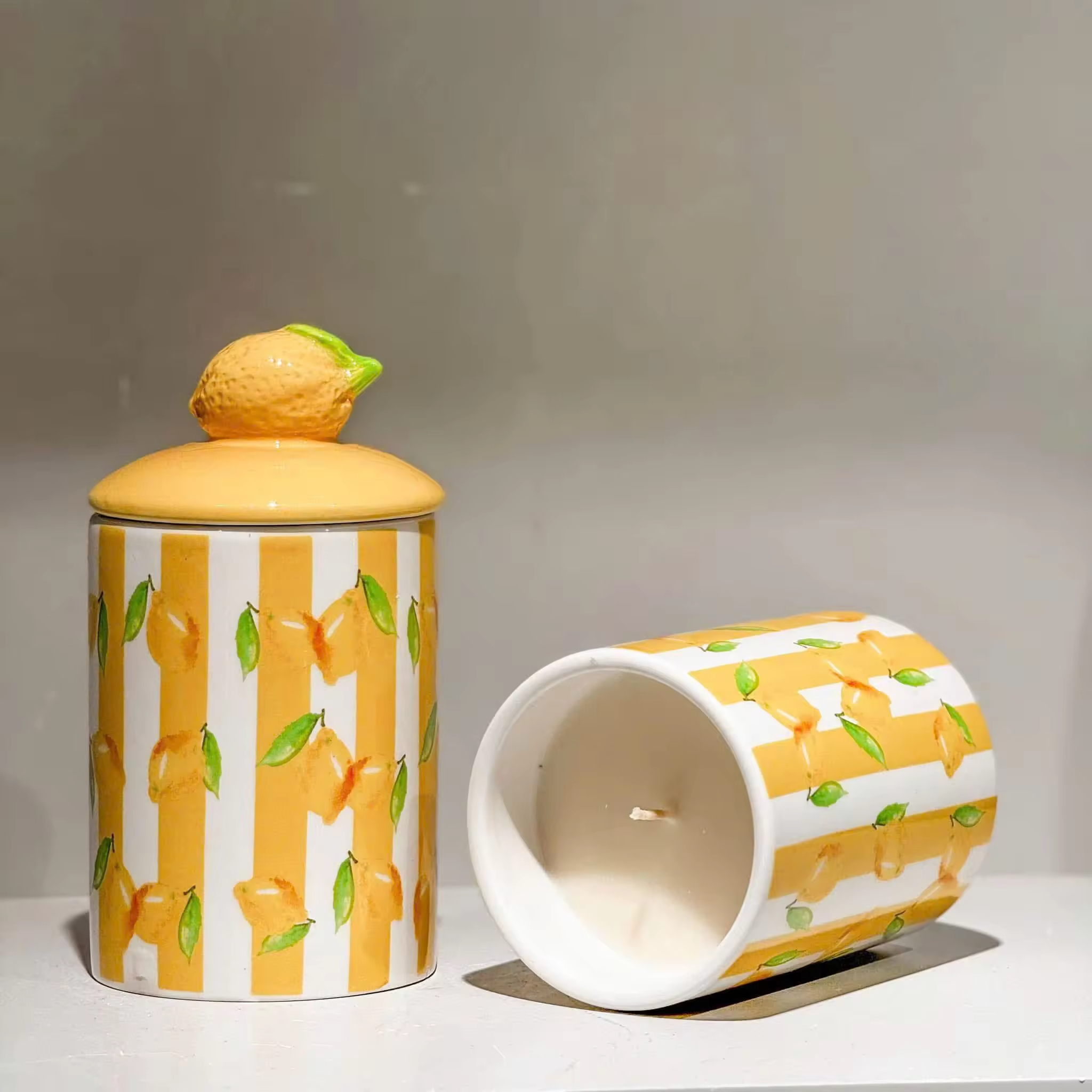 Luxury Candle ceramic jar with custom private logo-good product best price Luxury Candle OEM ODM
