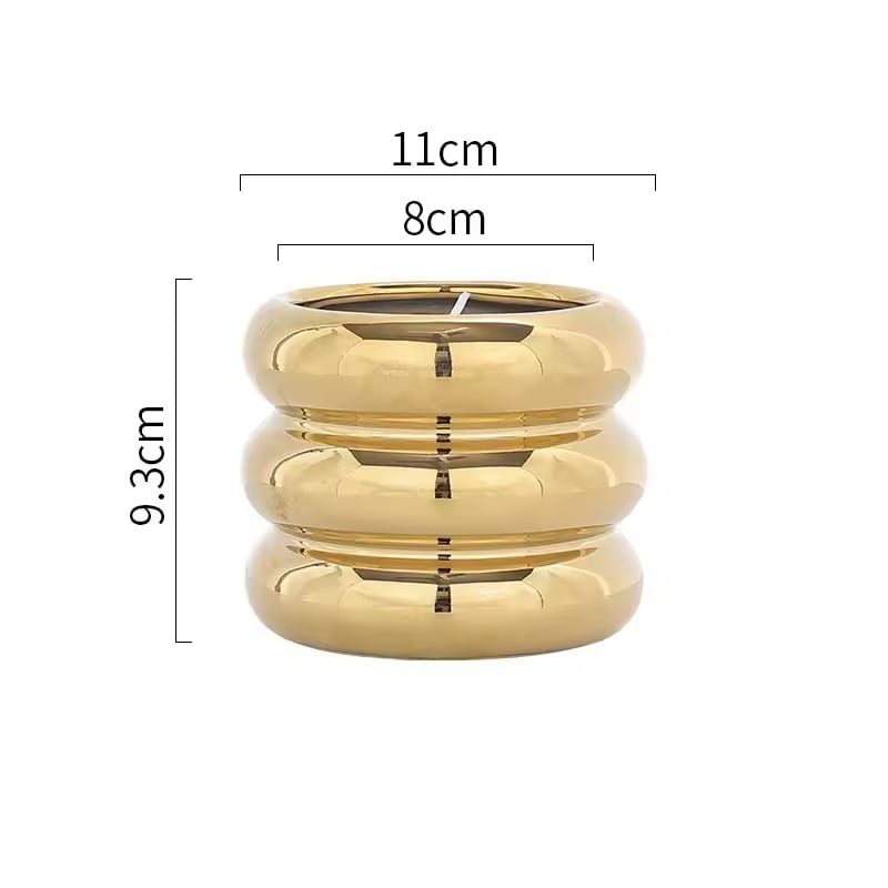 Barattoli per Candele di Lusso Ceramici Cilindrici Iridescenti a Forma di Ciambella Porta Candele Ceramici Lanterne Barattoli per Candele