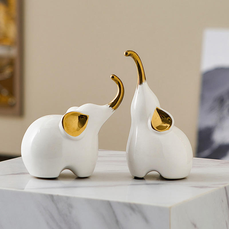 Céramiques Décoratives pour la Maison, Artisanat Céramique, Ornements Chanceux en Forme d'Éléphant, Décorations pour Bureau à la Maison ou au Bureau