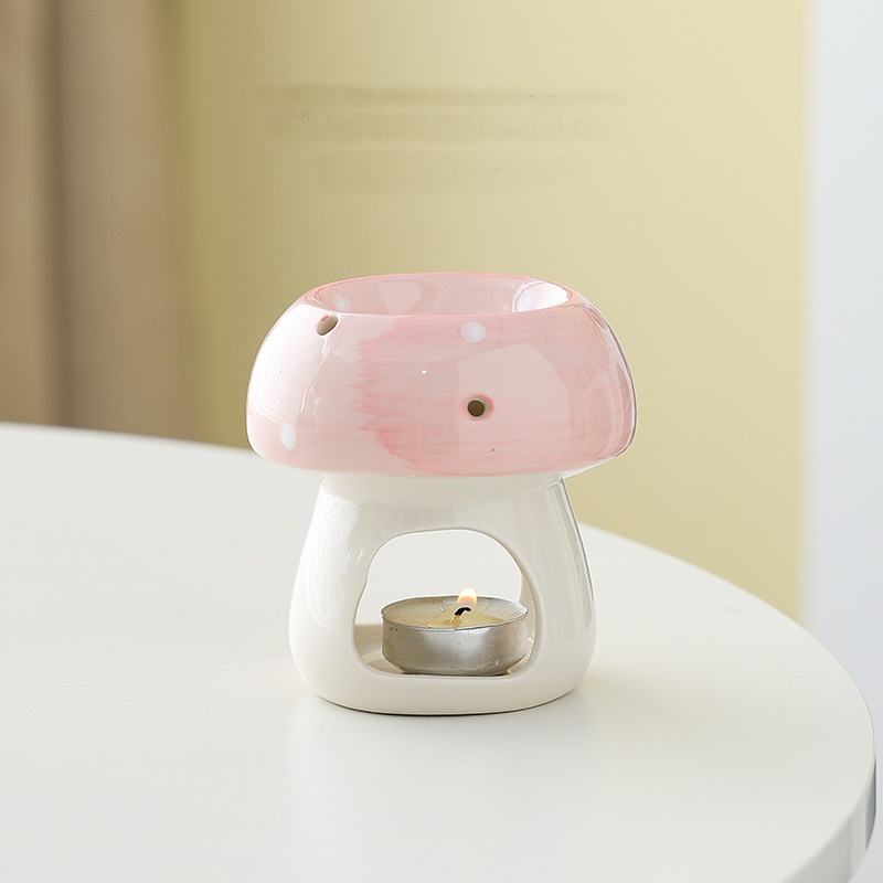 New Ceramic Mushroom-Shaped Aroma Diffuser Wax Melt Warmer Essential Oil Burner for Spa Yoga Meditation
