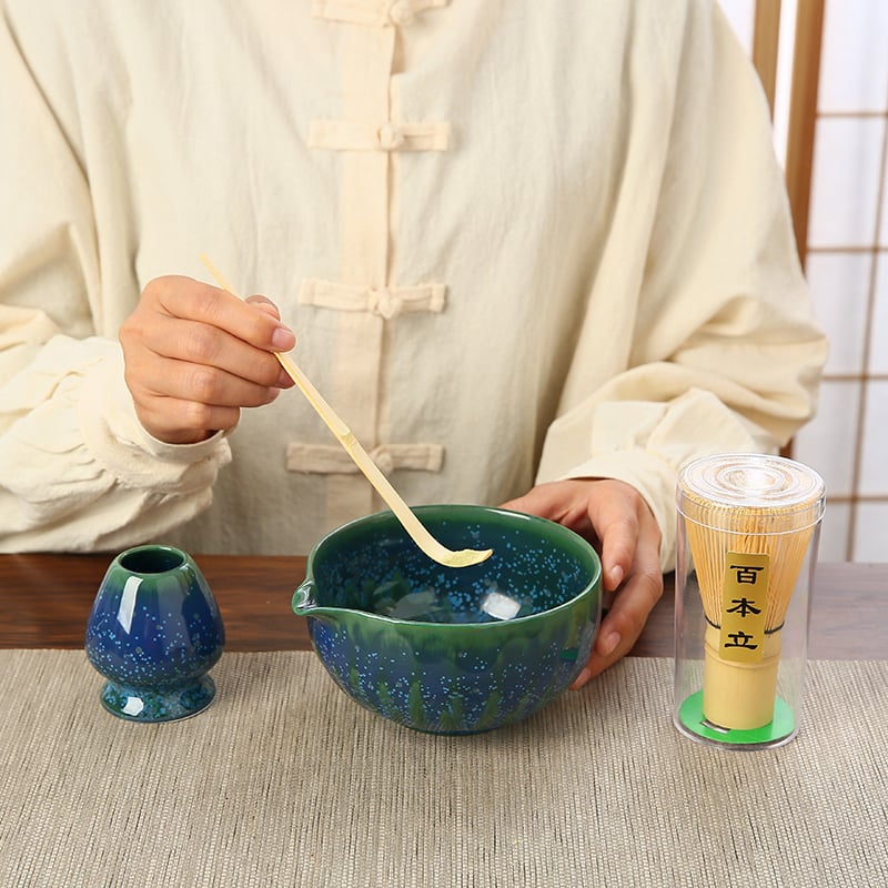 Matcha Bowl Beat Matcha Song Dynasty Tea Ordering Tools Ceramic Tea Bowl Teacup Stirrer Matcha Brush Tea Brush Set