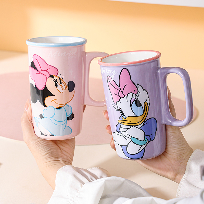 Disney Mickey Cup Creative Mug Set Cute Ceramic Cup High-value Office Mug Large Capacity