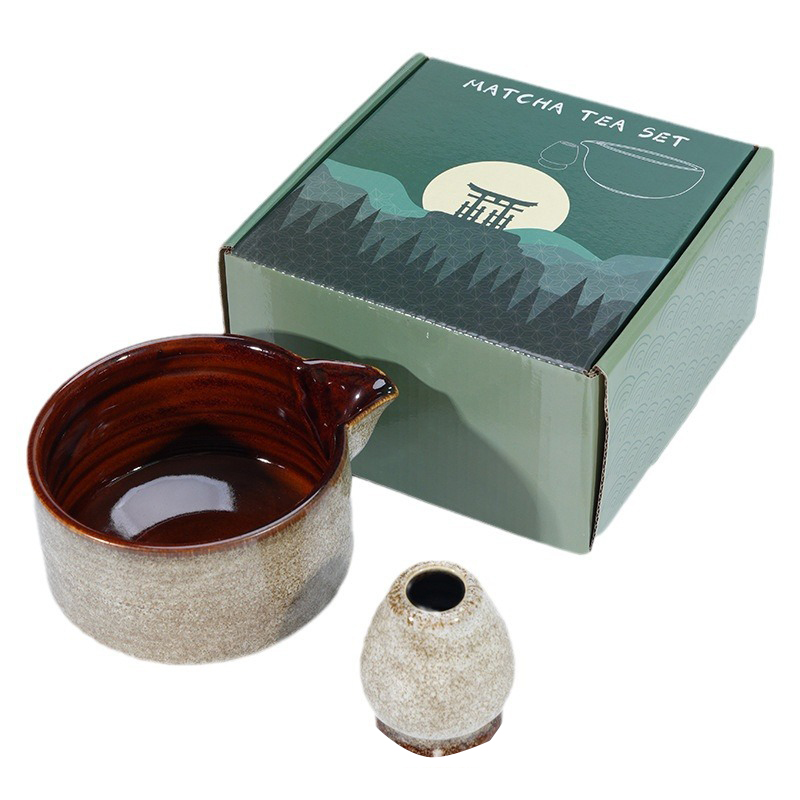 Kiln Change Matcha Bowl Ceramic Matcha Tea Bowl Song Dynasty Tea Ordering Tools Tea Brush Stand Stirrer Japanese Bamboo Matcha Brush Set