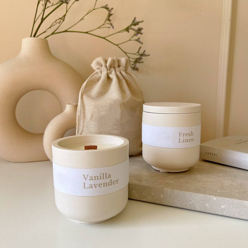 Homeware Tranquillity Collection Vanilla Scented Soy Wax Candle Luxury Wooden Combustion Custom Scented Candles Gift Set