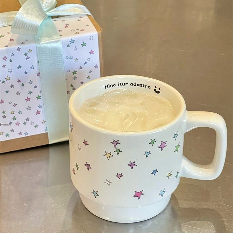 Original Color Stars Ceramic Mug Homemade Classic Design Business Gifts Water Beer Coffee Milk Girl's Breakfast Cup Gift Box