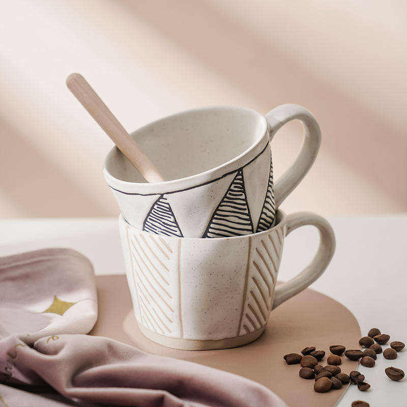 Coffee Cup and Saucer Set Ceramic Wholesale Creative Scandinavian High Color Design Sense Home European Business Morandi Cups