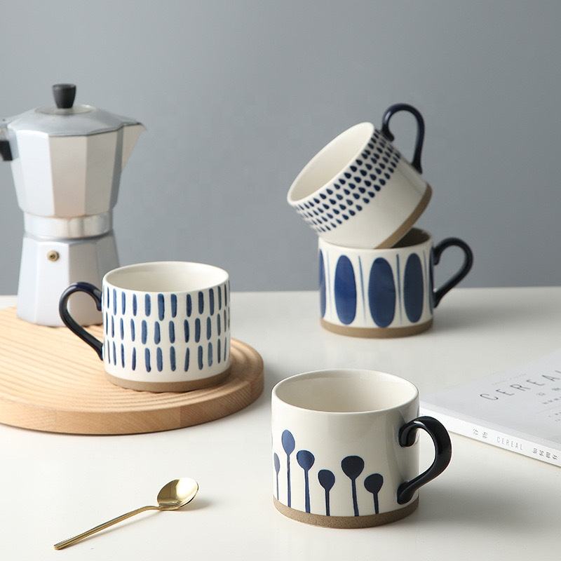 Hand-Glazed Craft Nordic Style Christmas Gift Promotional Large Capacity Creative Matte Retro Ceramic Coffee Breakfast Mug