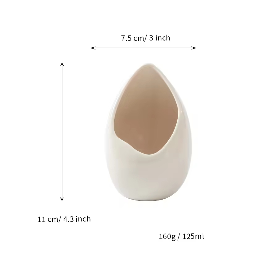 Creative Matte Ceramic Candle Jar Custom logo Cute Egg-shaped White Scented Candle Vessel Simple Home Decoration Candlestick