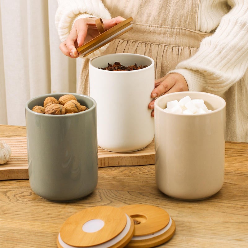 Ceramic Jars Household sealed Jars Tea Jars Large Jars  Kitchen Grain Storage Jars  Storage Jars Coffee Jars