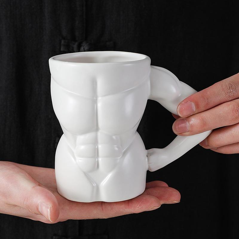 Promotional Gifts Creative Strange Cup Muscle Man Shaped Ceramic Mug