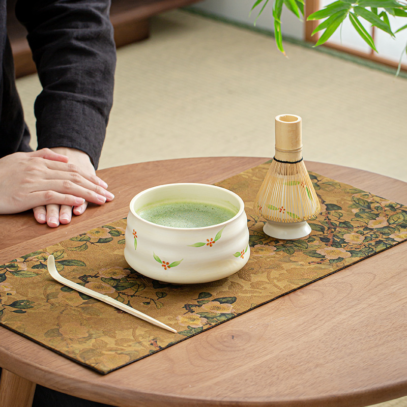 Hand Painted Matcha Bowl Ceramic Tea Accessories Tea Brush Stand Set Japanese Tea Ceremony Song Dynasty Tea Ceremony Tools Bowl