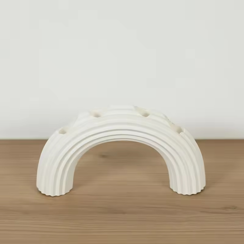 Nordic Candle Stand Decoration Ornament Candle Burning Display Wedding Party White Ceramic Candlestick Holder