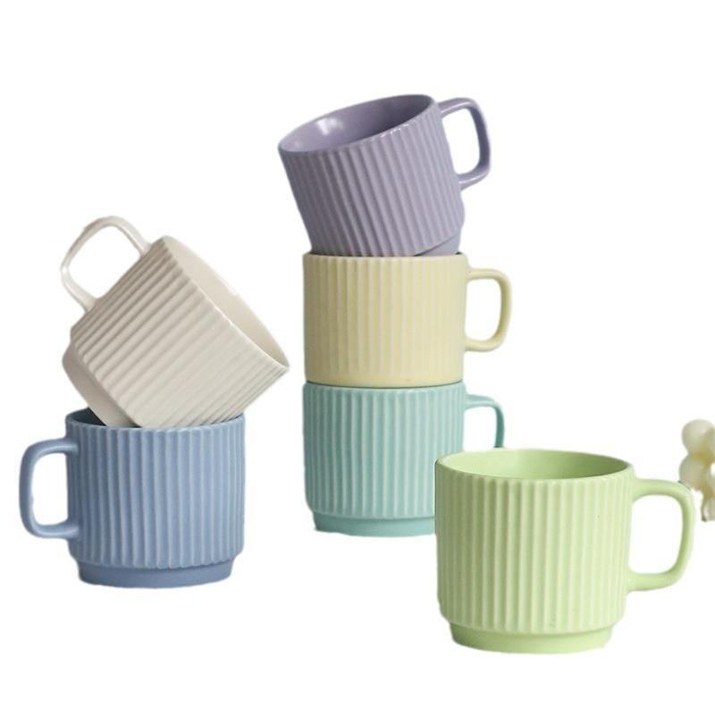 Manufacturer Ceramic Cup with Embossed Pattern Design Porcelain Coffee Mugs 14 oz Water Mike Tea Cups